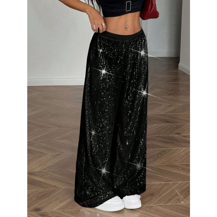 Sequin Wide Leg Pants Apparel and Accessories