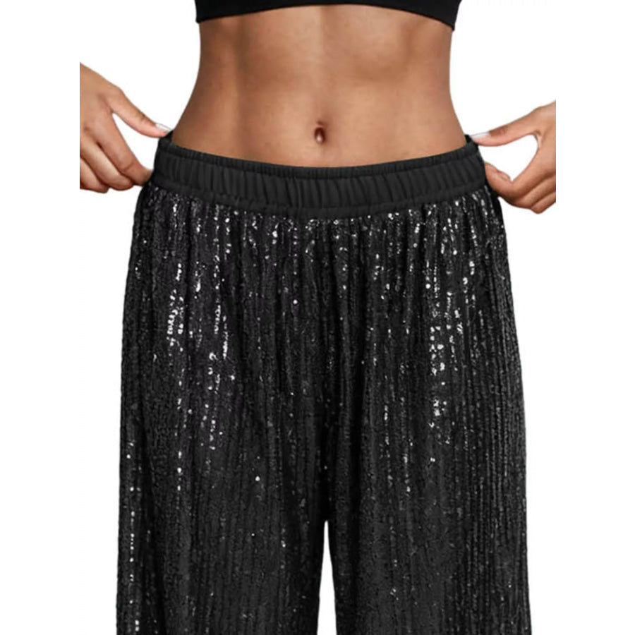 Sequin Wide-Leg Pants Apparel and Accessories