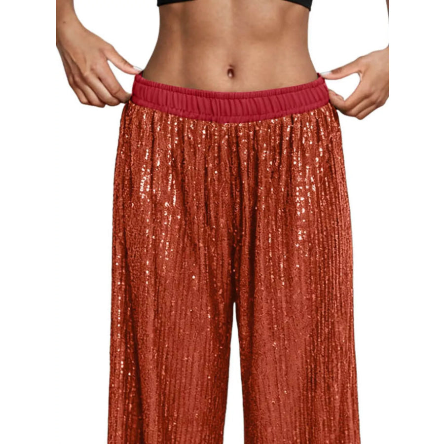 Sequin Wide-Leg Pants Apparel and Accessories