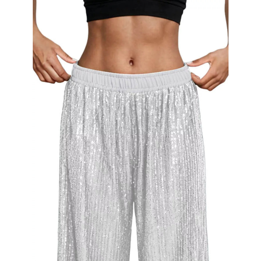 Sequin Wide-Leg Pants Apparel and Accessories