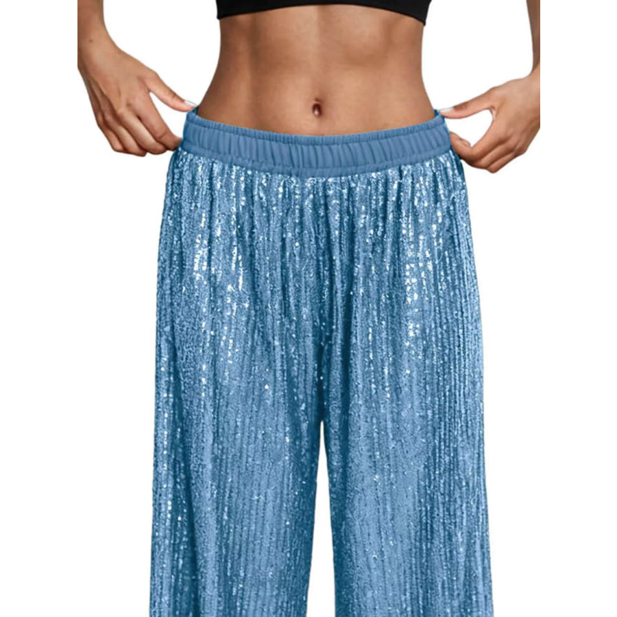 Sequin Wide-Leg Pants Apparel and Accessories