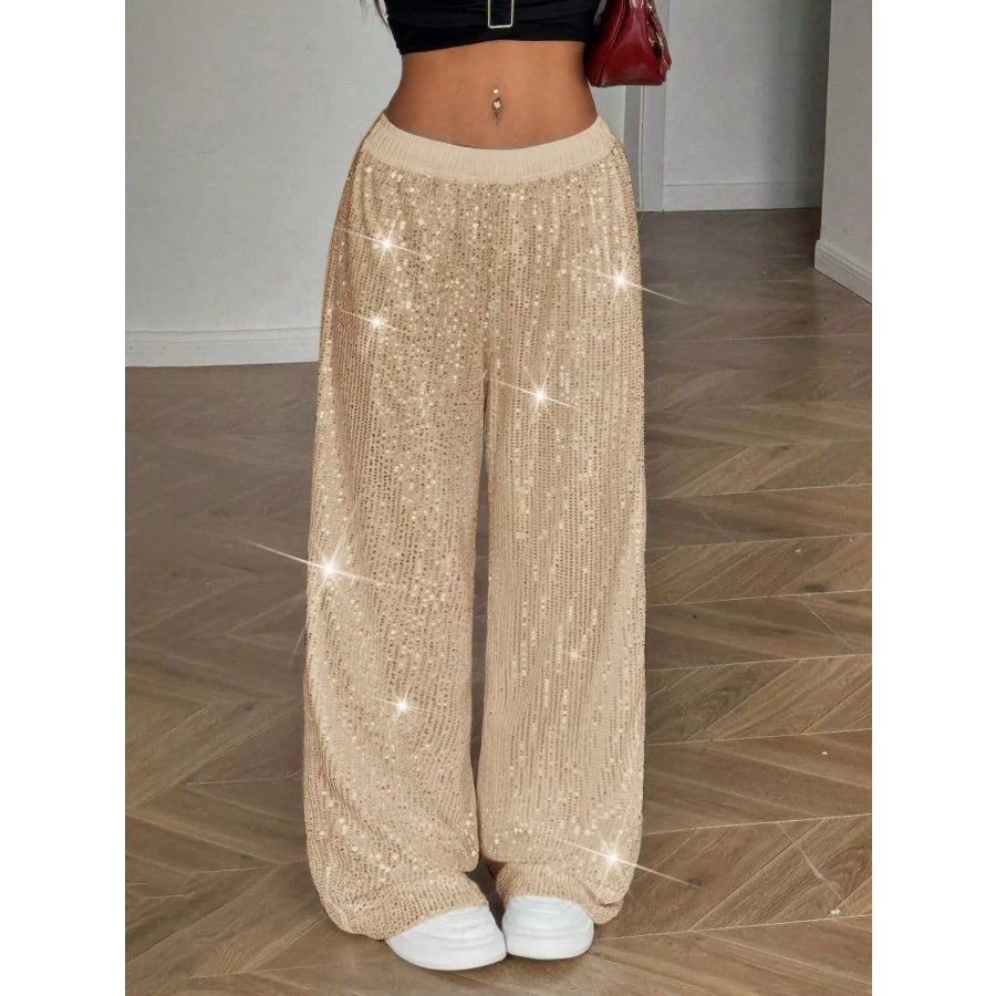 Sequin Wide-Leg Pants Apparel and Accessories