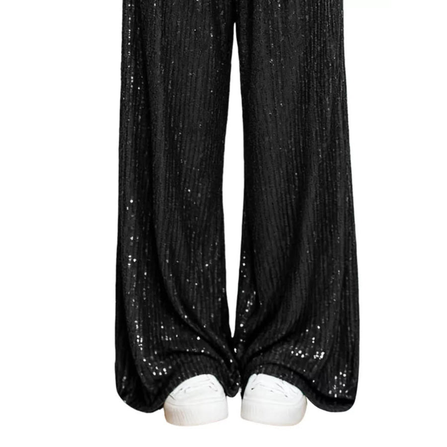 Sequin Wide-Leg Pants Apparel and Accessories