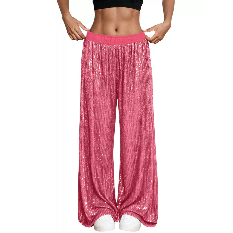 Sequin Wide-Leg Pants Apparel and Accessories