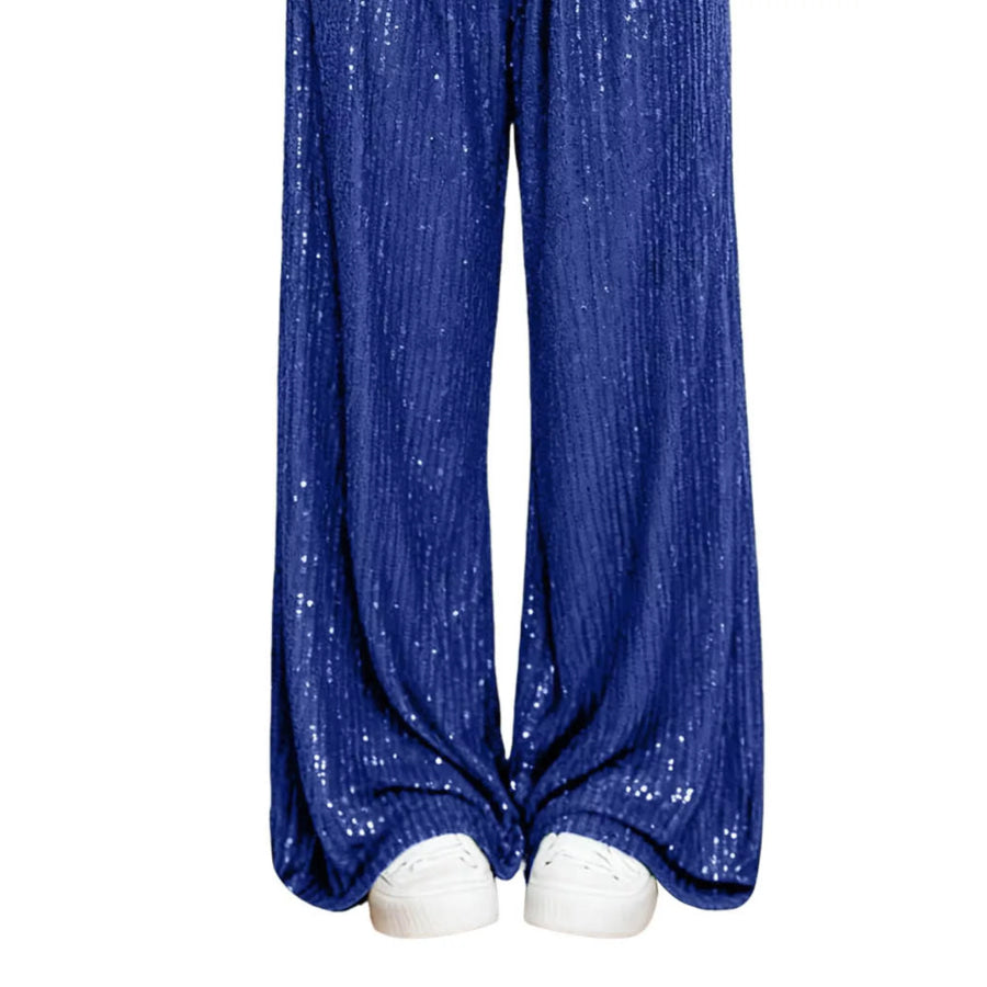 Sequin Wide-Leg Pants Apparel and Accessories
