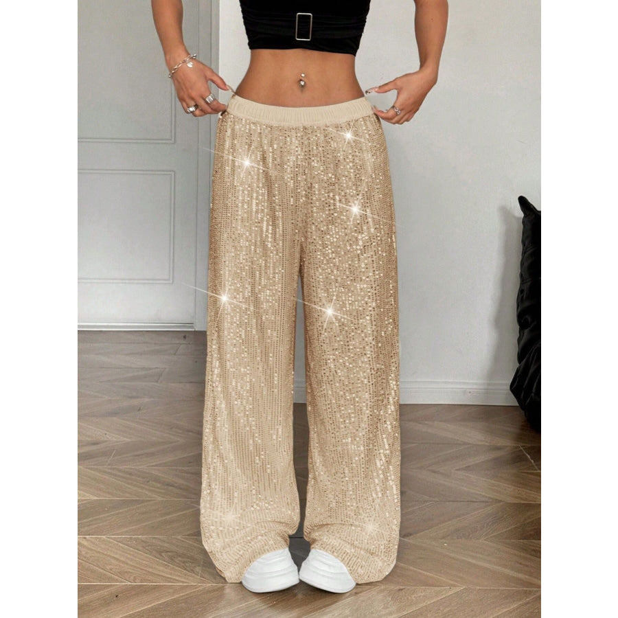 Sequin Wide Leg Pants Apparel and Accessories