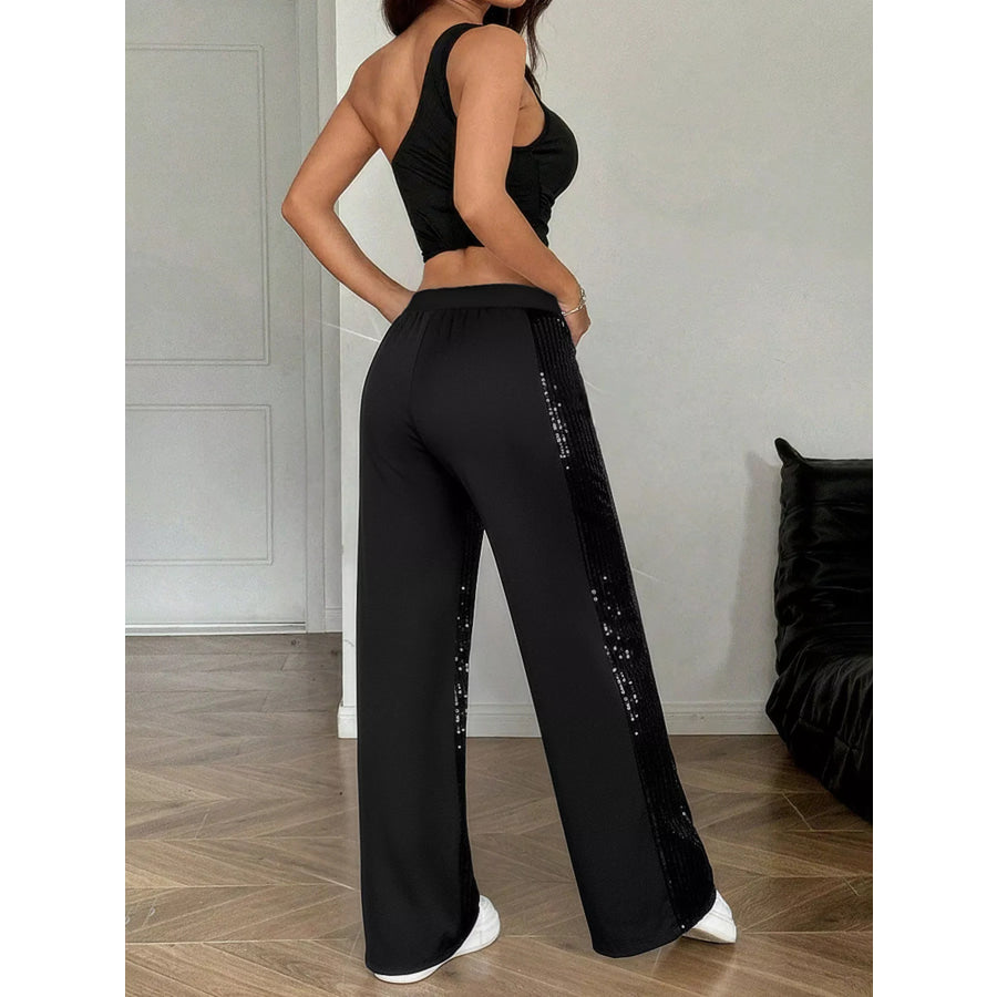 Sequin Wide Leg Pants Apparel and Accessories