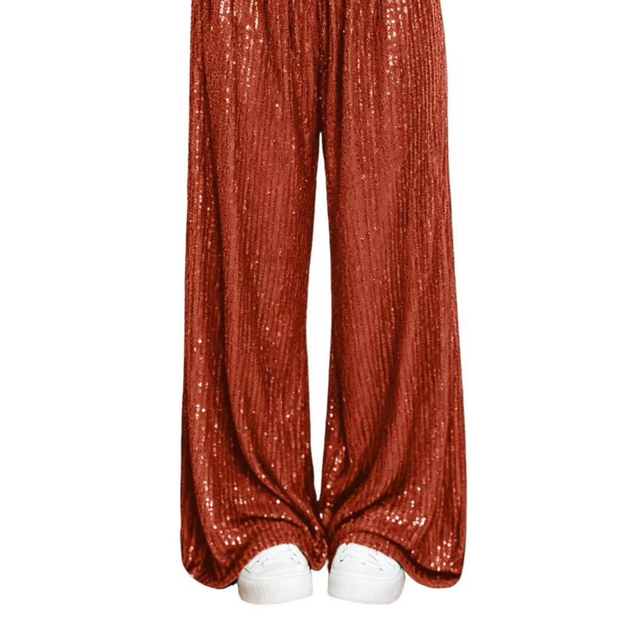 Sequin Wide-Leg Pants Apparel and Accessories