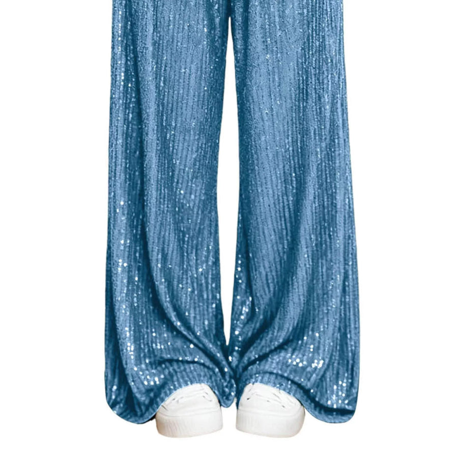 Sequin Wide-Leg Pants Apparel and Accessories