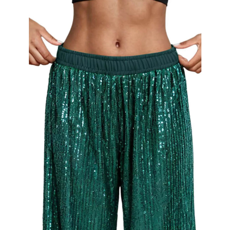 Sequin Wide-Leg Pants Apparel and Accessories