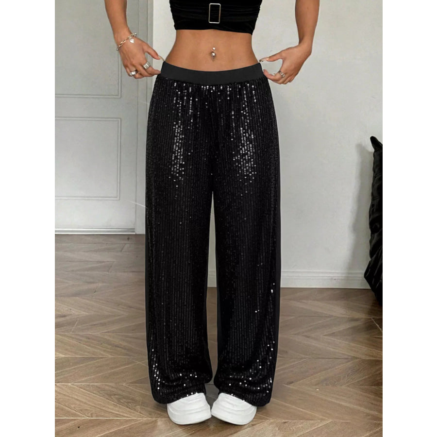 Sequin Wide Leg Pants Apparel and Accessories
