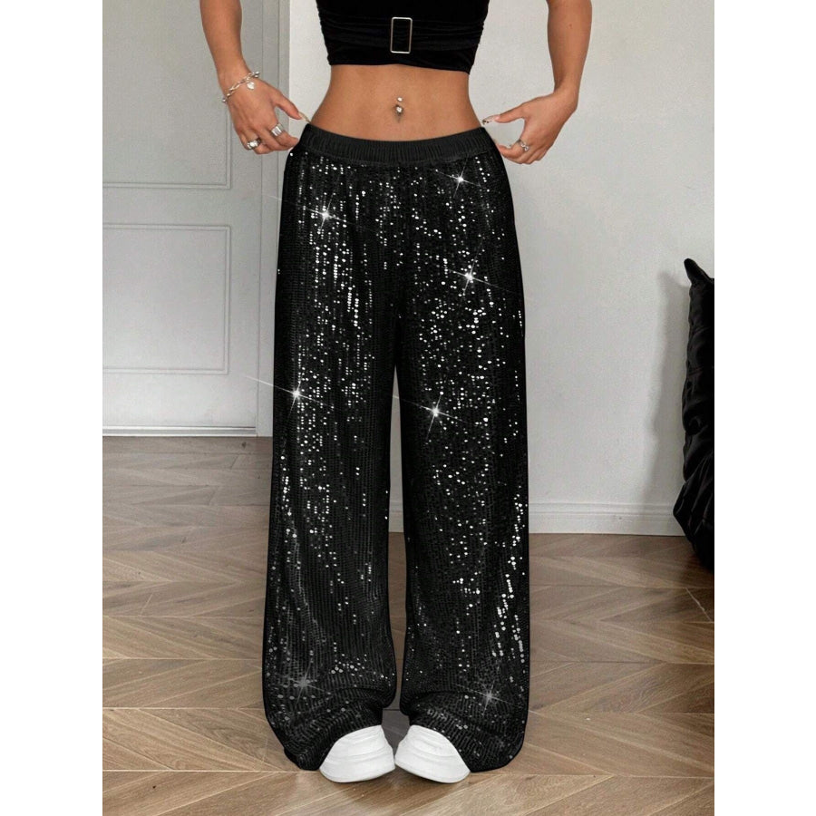 Sequin Wide Leg Pants Apparel and Accessories