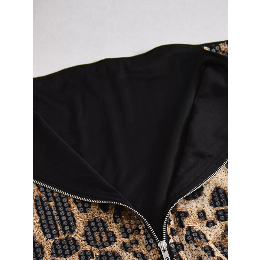 Sequin Zip Back Tube Top Apparel and Accessories