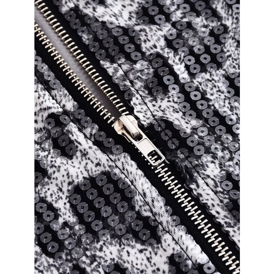 Sequin Zip Back Tube Top Apparel and Accessories
