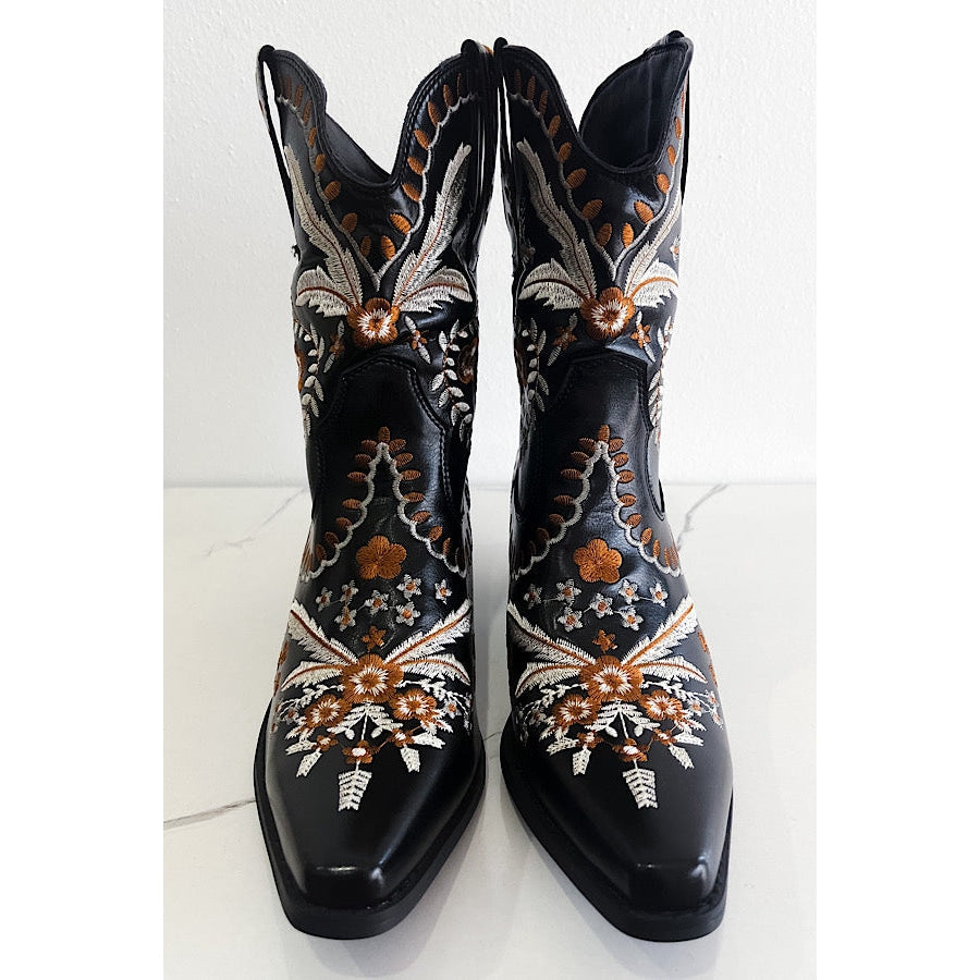 Shania Black Western Bootie WS 610 Shoes