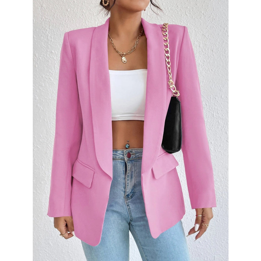 Shawl Collar Long Sleeve Blazer Apparel and Accessories