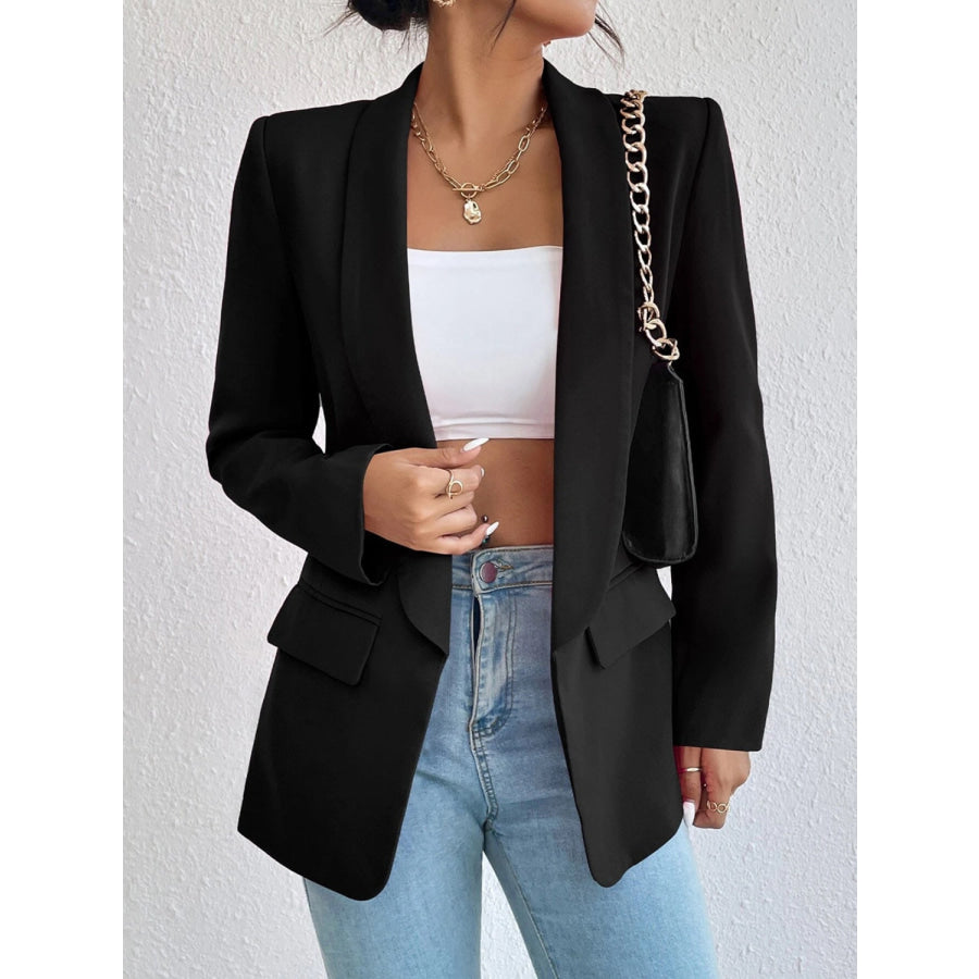 Shawl Collar Long Sleeve Blazer Apparel and Accessories