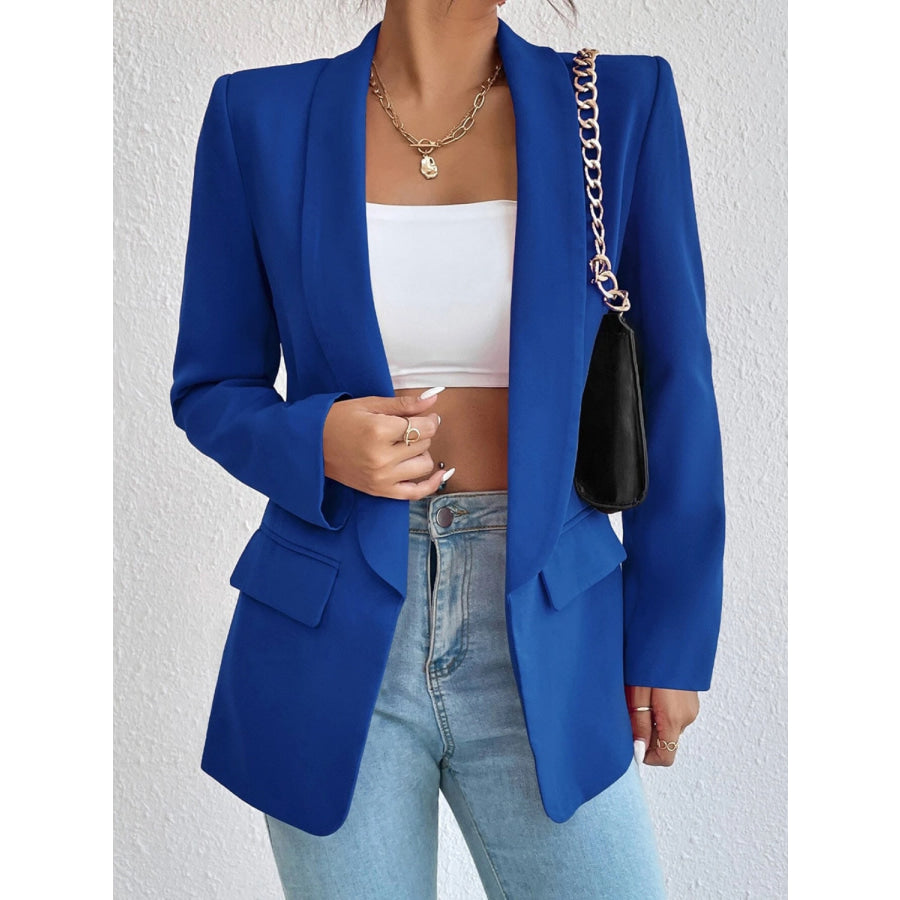 Shawl Collar Long Sleeve Blazer Apparel and Accessories