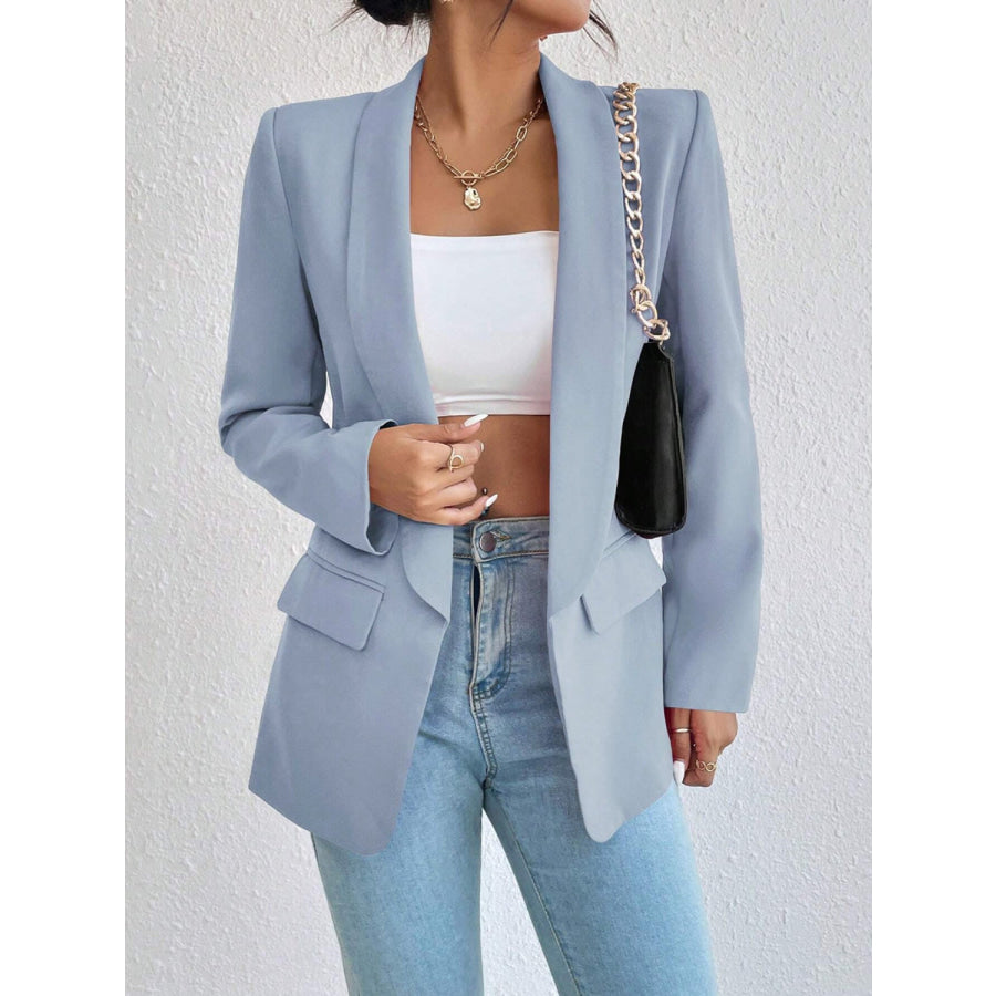 Shawl Collar Long Sleeve Blazer Apparel and Accessories