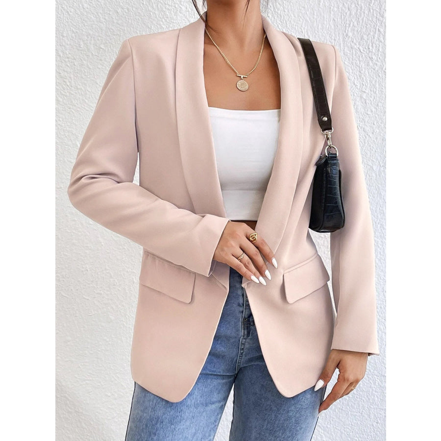 Shawl Collar Long Sleeve Blazer Apparel and Accessories