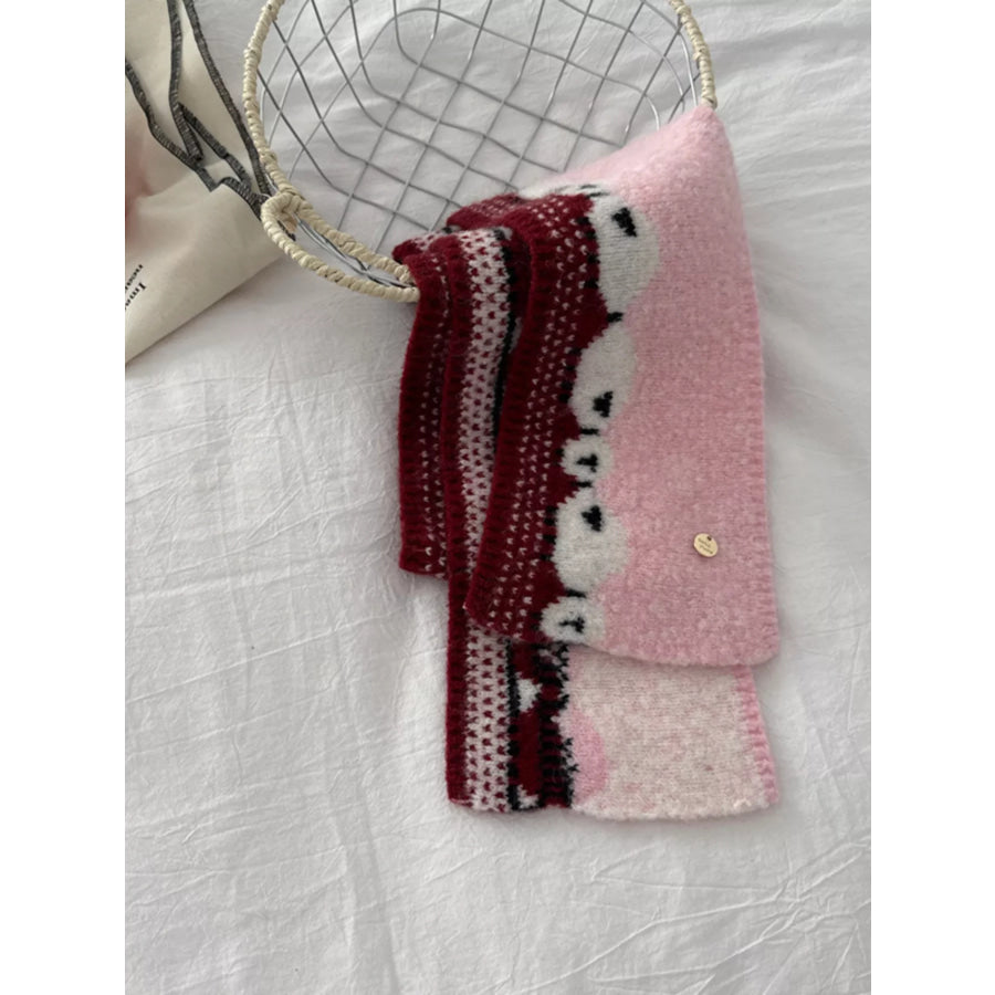 Sheep Pattern Knitted Scarf Apparel and Accessories