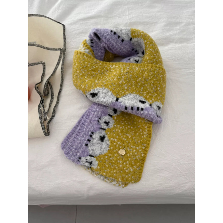 Sheep Pattern Knitted Scarf Apparel and Accessories