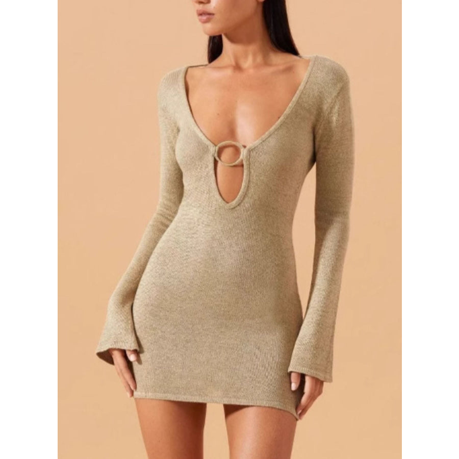 Sheer Knit Mini Cover-Up Dress Apparel and Accessories