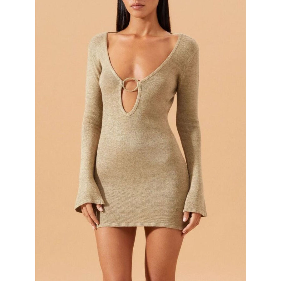 Sheer Knit Mini Cover-Up Dress Apparel and Accessories