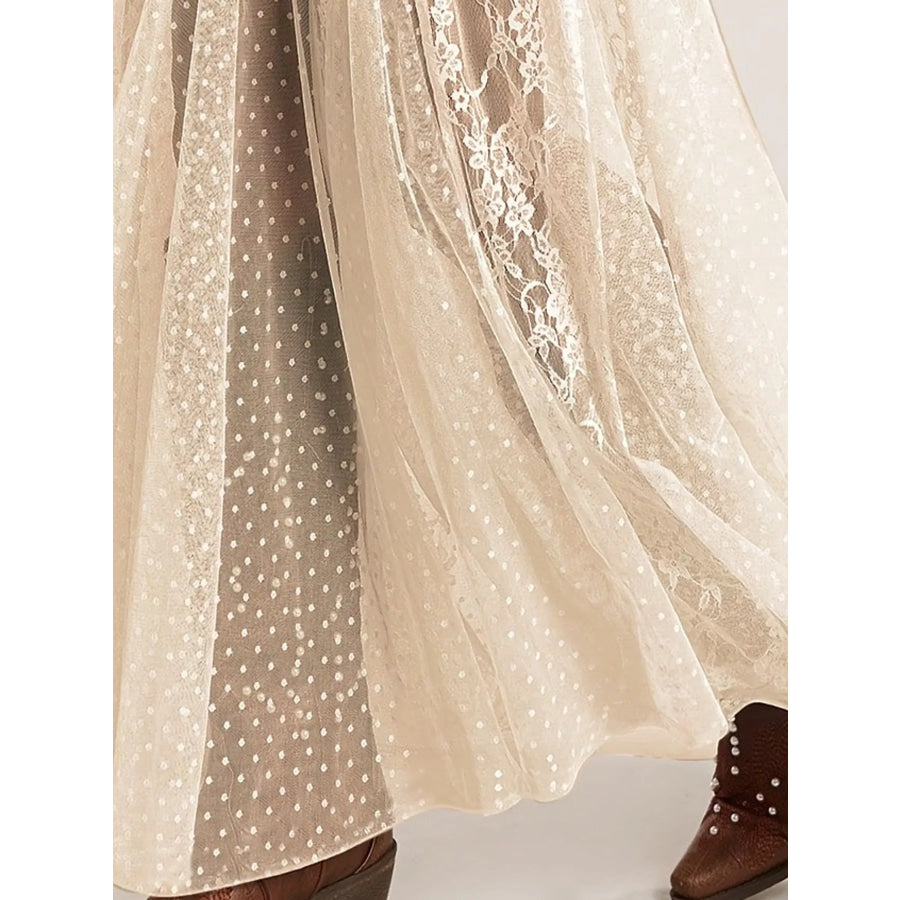 Sheer Lace Maxi Skirt Apparel and Accessories