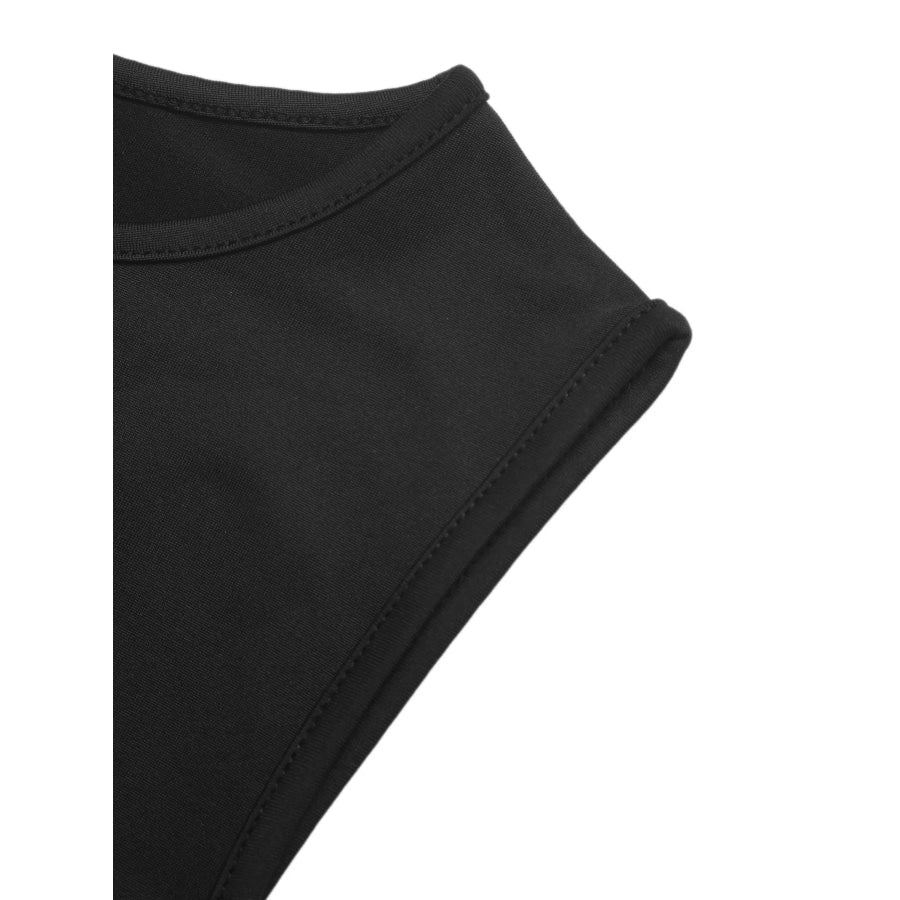 Sheer Lace Panel Sleeveless Bodysuit Apparel and Accessories