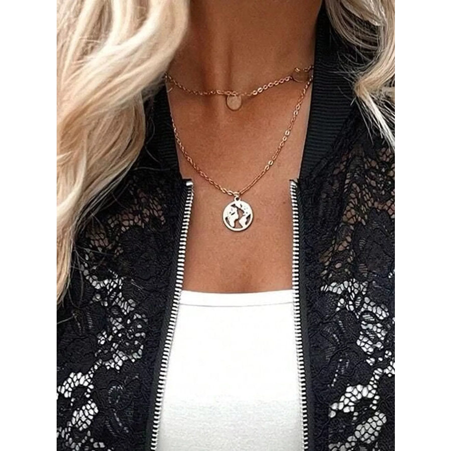 Sheer Lace Zip Up Jacket Apparel and Accessories
