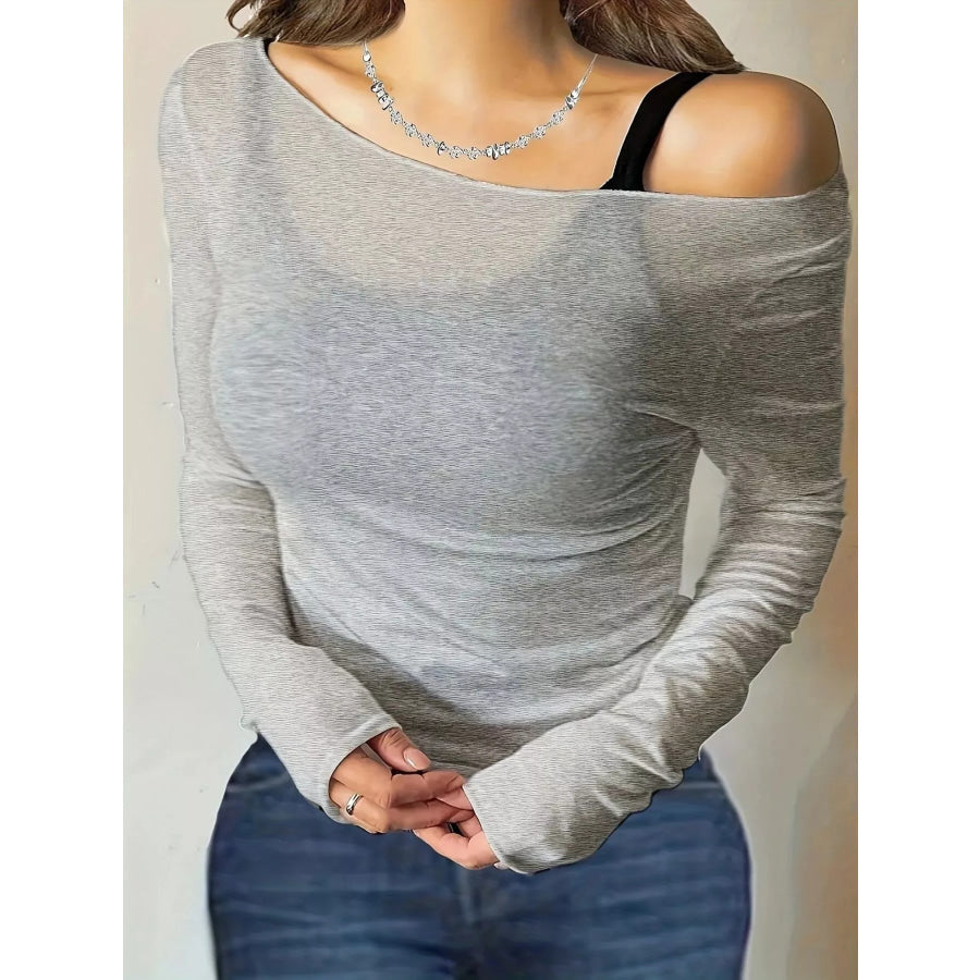 Sheer Mesh Long Sleeve T-Shirt Apparel and Accessories