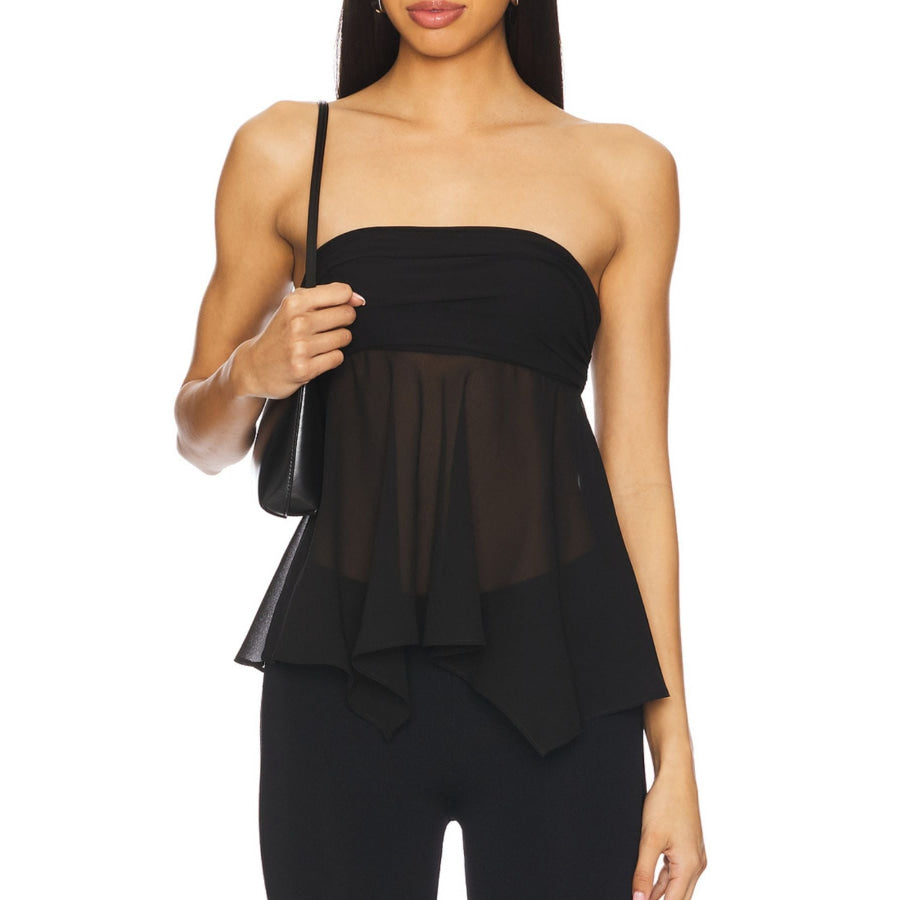 Sheer Tube Top with Scarf Apparel and Accessories