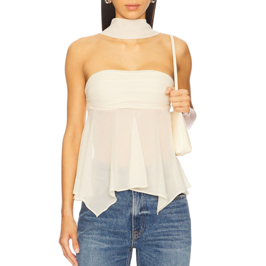 Sheer Tube Top with Scarf Apparel and Accessories