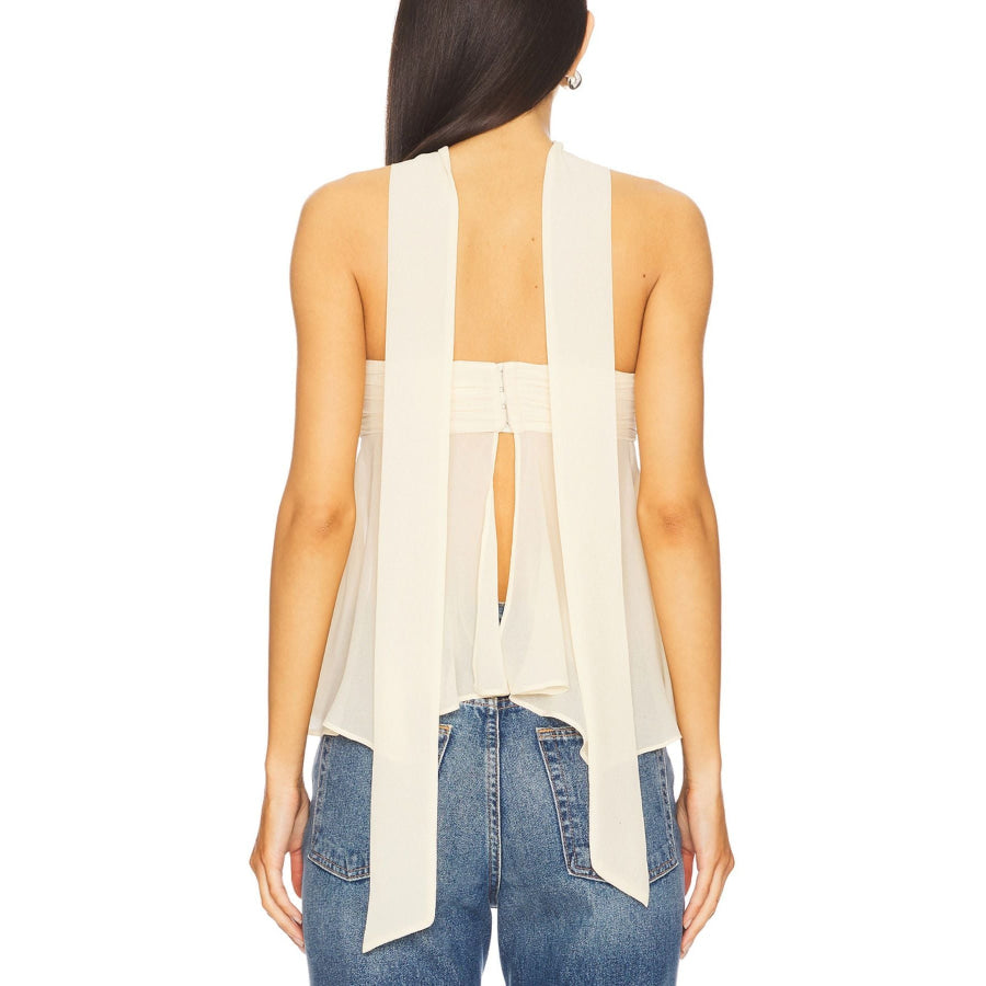 Sheer Tube Top with Scarf Apparel and Accessories