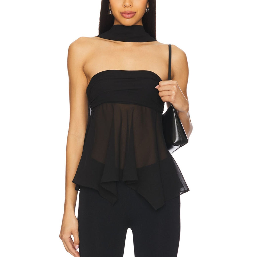 Sheer Tube Top with Scarf Apparel and Accessories