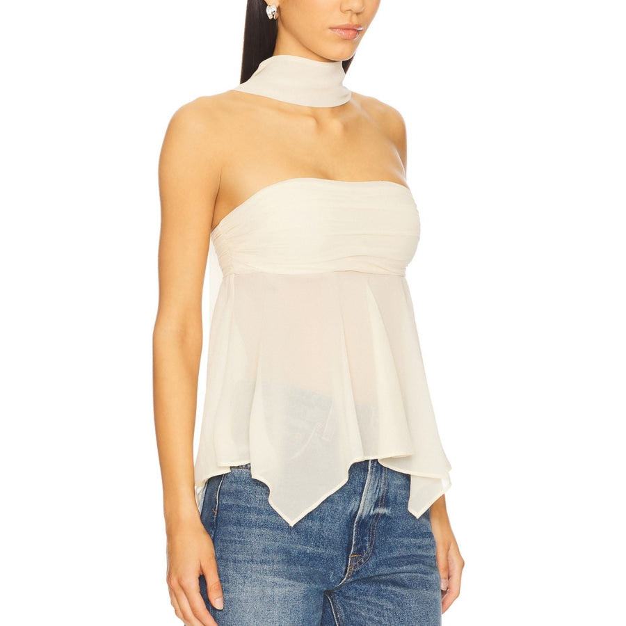 Sheer Tube Top with Scarf Apparel and Accessories