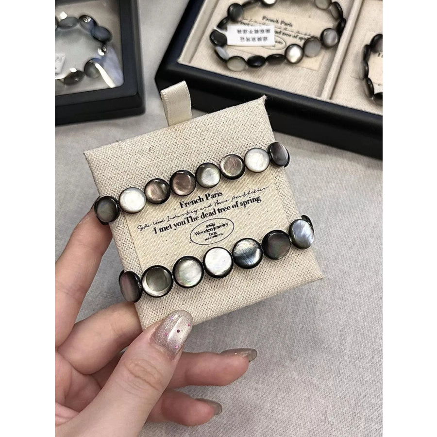 Shell Elastic Bracelet Black / One Size Apparel and Accessories