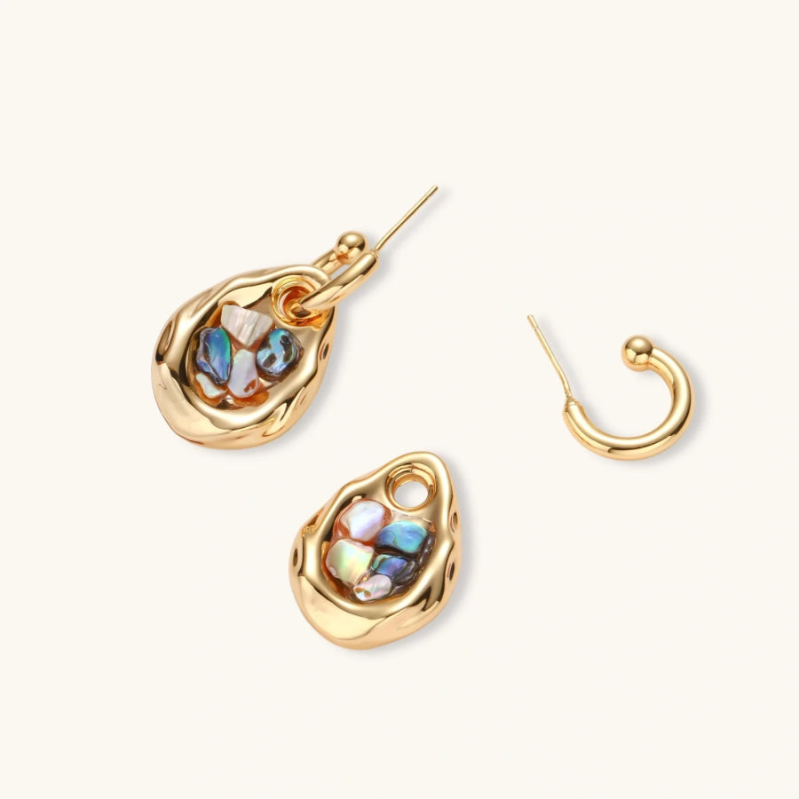 Shell Mosaic Convertible Hoops by Sandee Rain Boutique Earrings