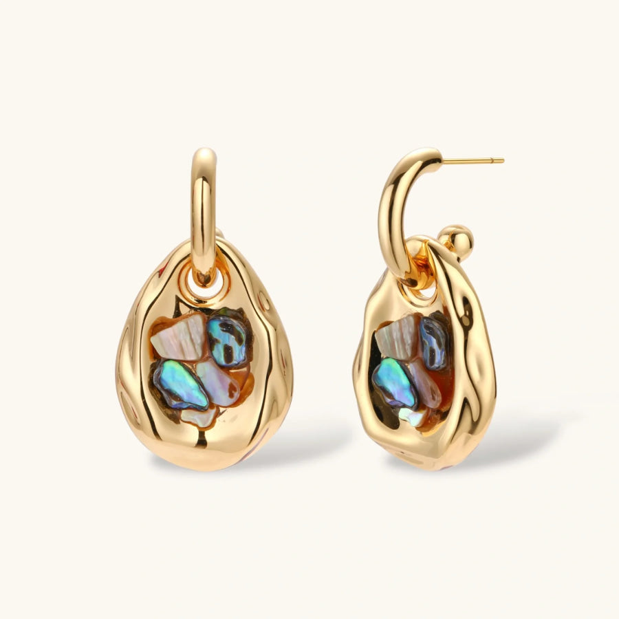 Shell Mosaic Convertible Hoops by Sandee Rain Boutique Earrings