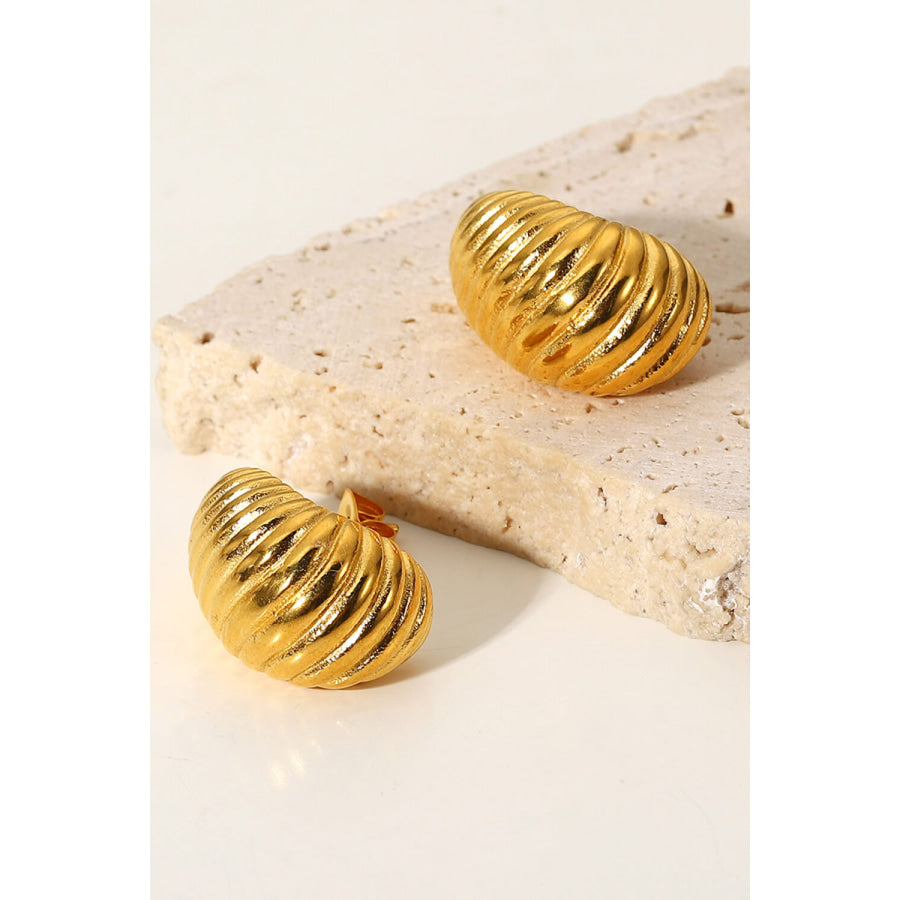 Shell Shore Spiral Stud Earrings Gold / One Size Apparel and Accessories