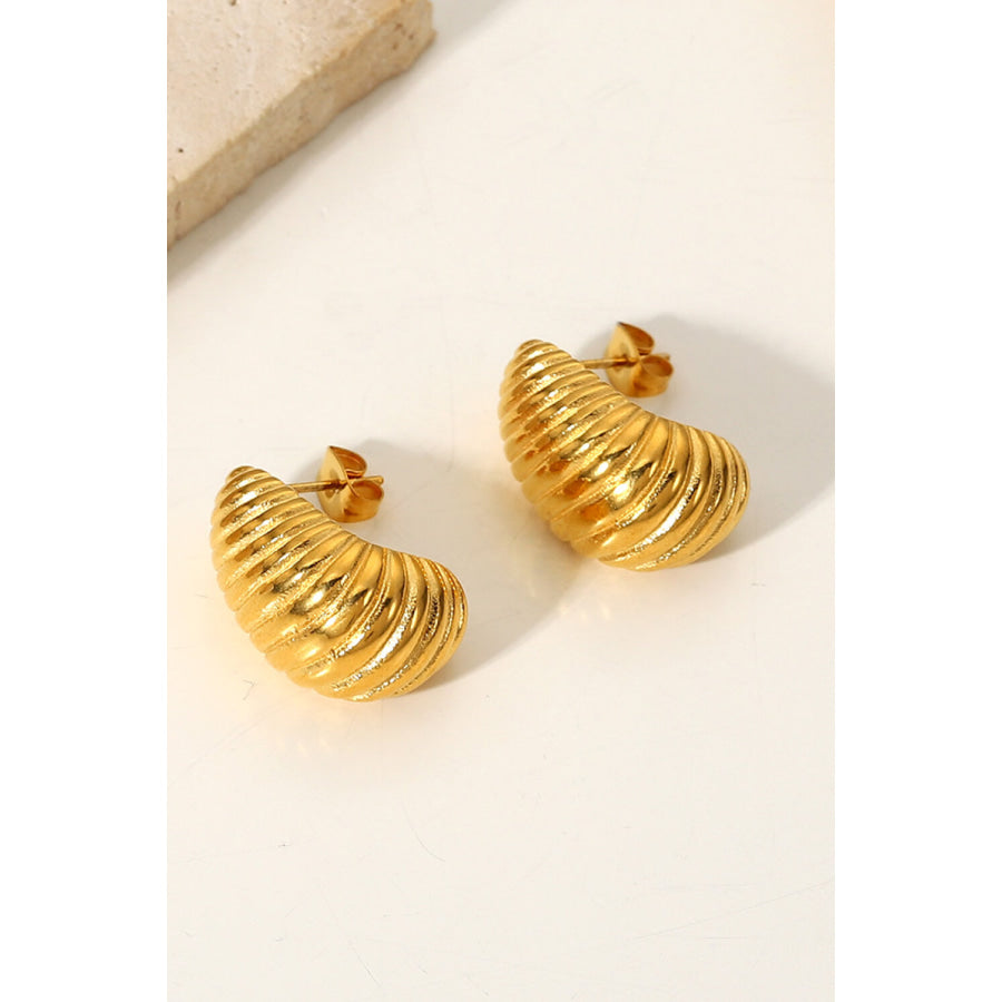 Shell Shore Spiral Stud Earrings Gold / One Size Apparel and Accessories