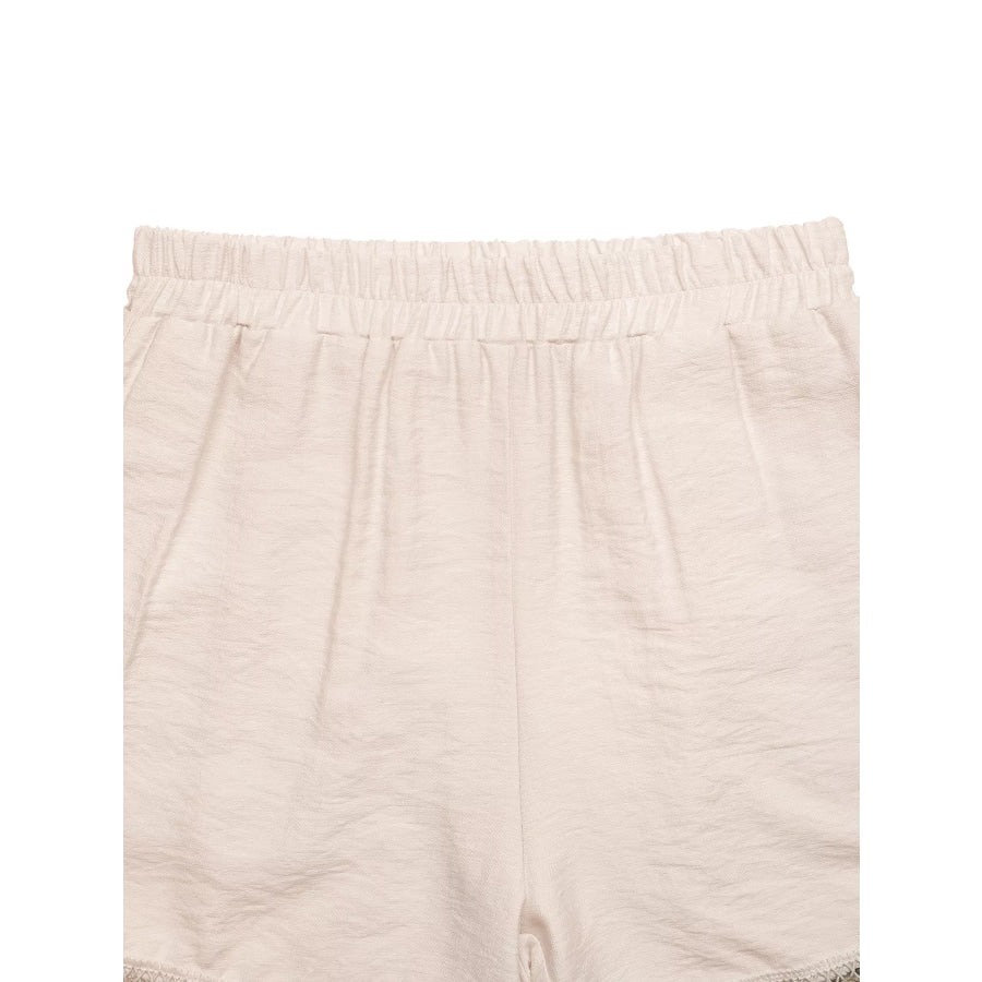 Shell Trim Elastic Waist Shorts Apparel and Accessories