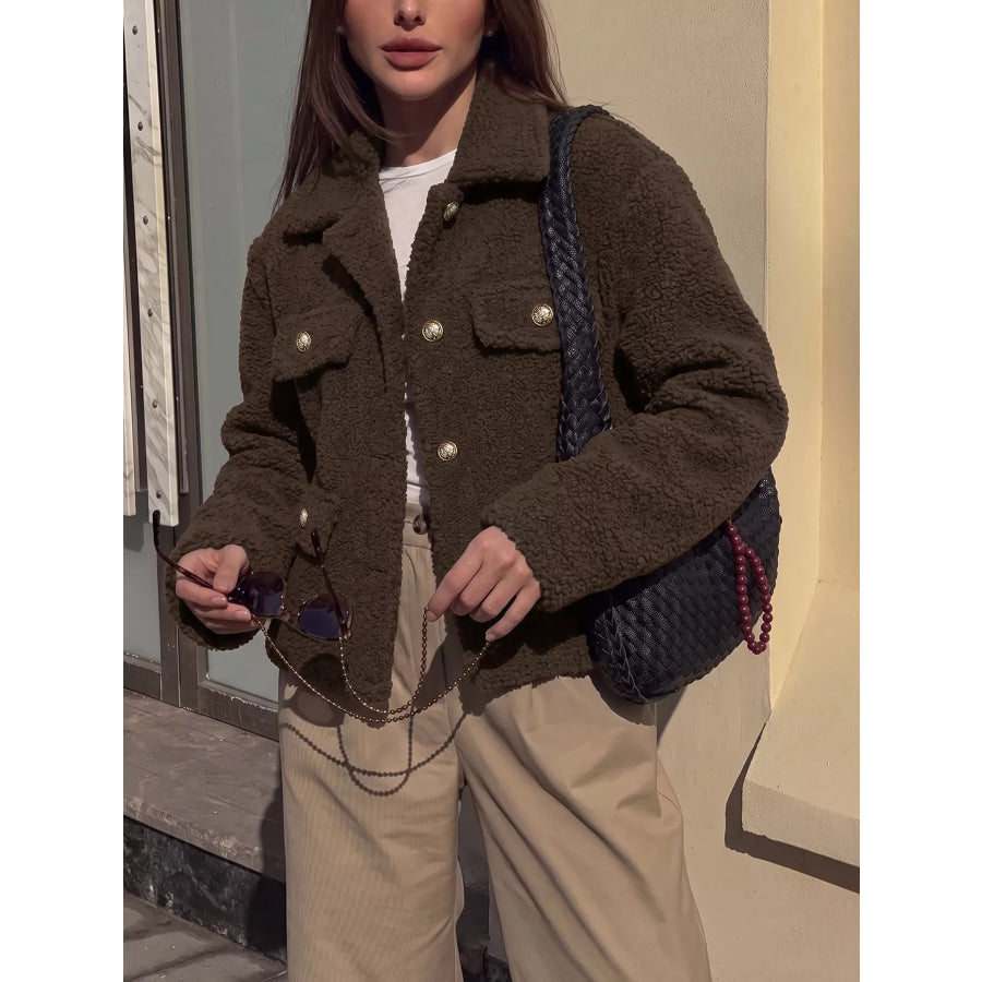 Sherpa Button Up Outerwear Apparel and Accessories
