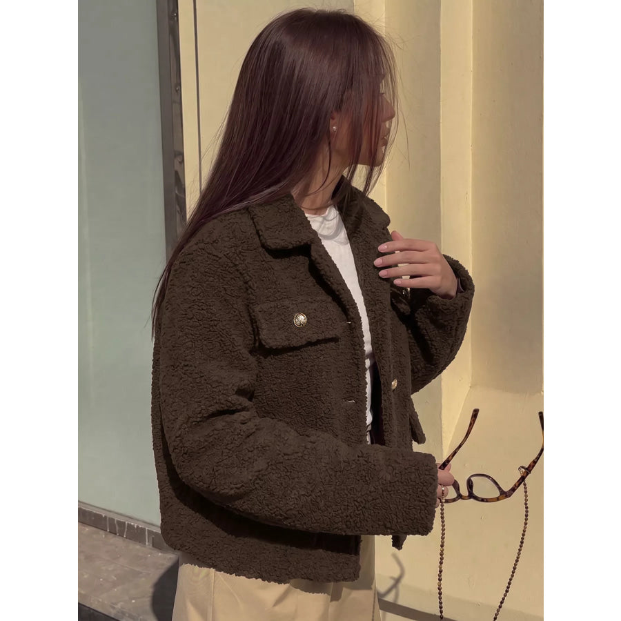 Sherpa Button Up Outerwear Apparel and Accessories