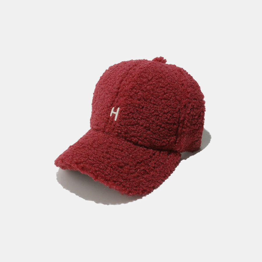 Sherpa Letter H Embroidered Cap Burgundy / One Size Apparel and Accessories