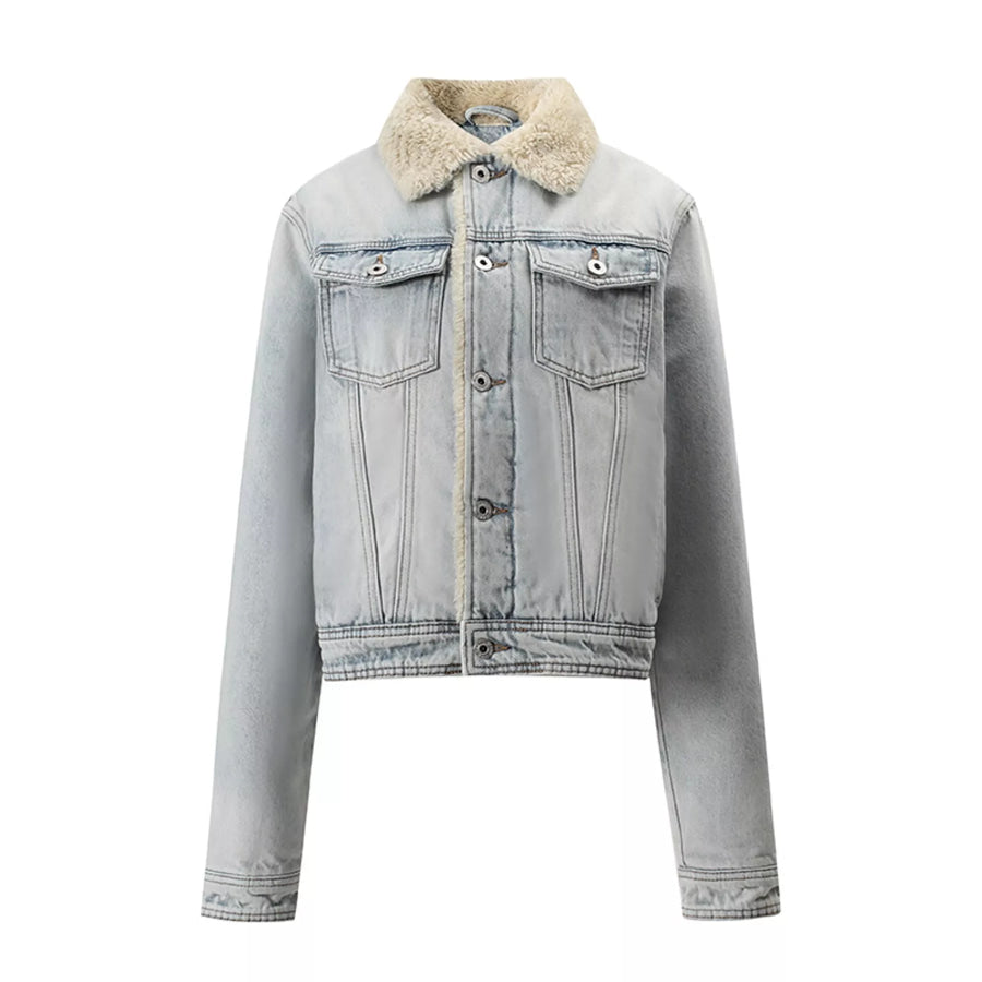 Sherpa-Lined Denim Jacket Apparel and Accessories