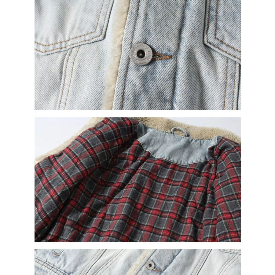 Sherpa-Lined Denim Jacket Apparel and Accessories