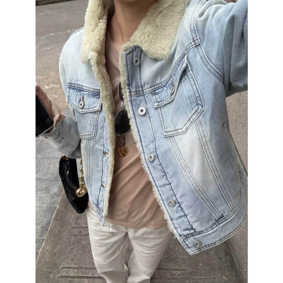 Sherpa-Lined Denim Jacket Apparel and Accessories