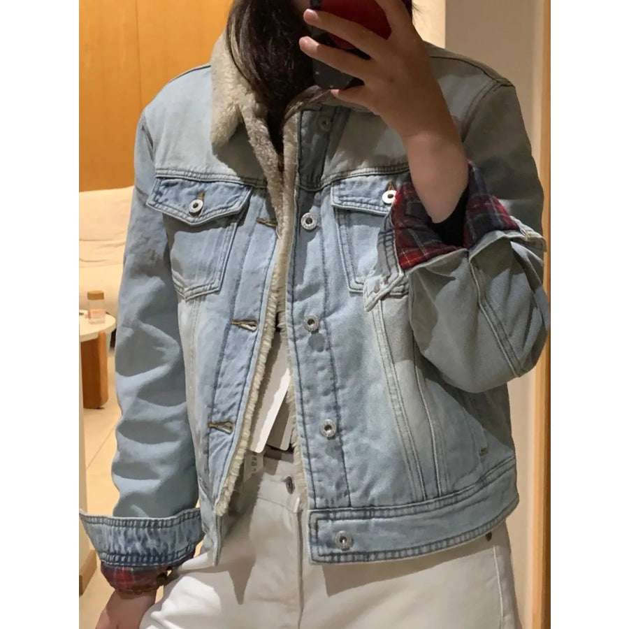 Sherpa-Lined Denim Jacket Apparel and Accessories